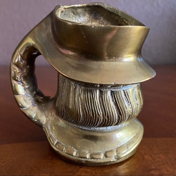 Vintage Pirate Swashbuckler Head  Brass Pen Holder - Picture 8 of 12